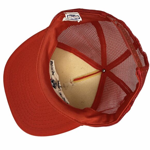 Vtg Annual Pigout Trucker Hat Red Snap Back Gold Medal BBQ Block Party Tailgate - Picture 9 of 12